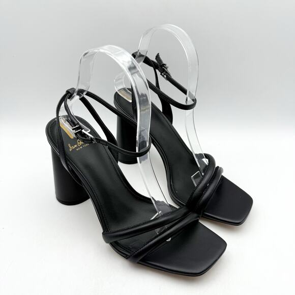 SAM EDELMAN Womens Kia Sandals Size 8 M Black Block Heel Strappy Leather NIB - Picture 6 of 13